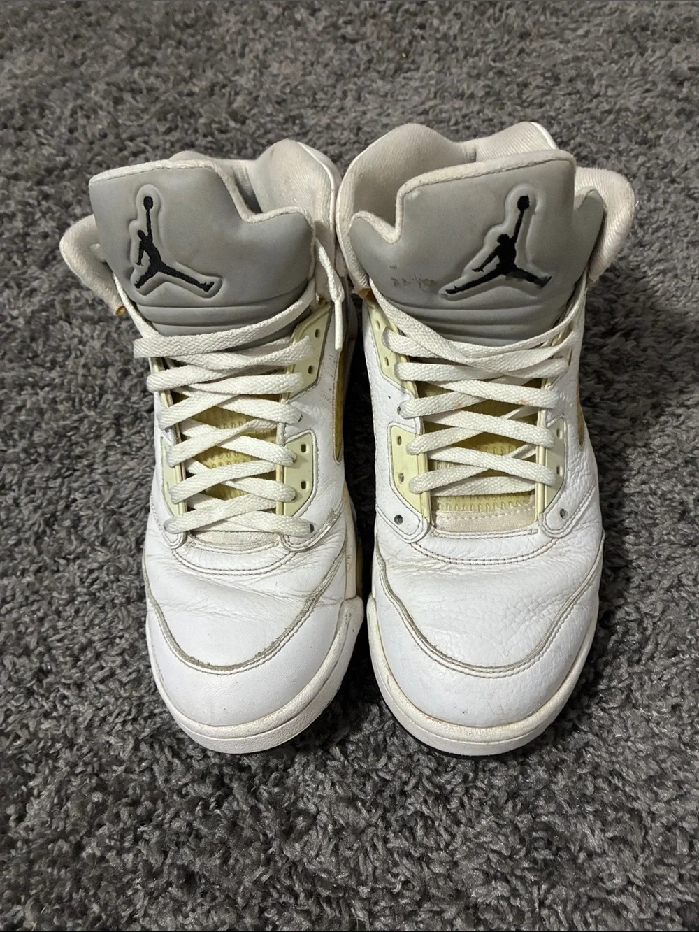 Jordan 5 metallic white